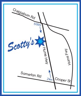 Map Directions to Scottys Meats